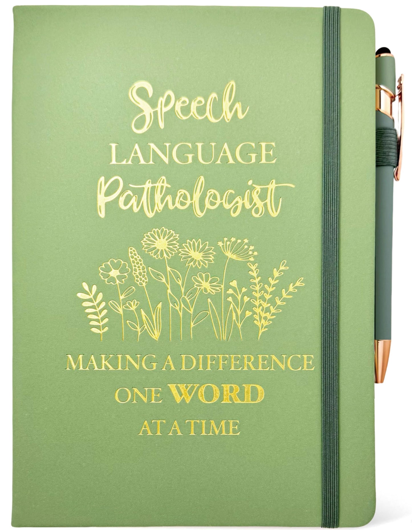 Speech Pathology Gifts Women, SLP Gift Journal Sage Green 200 Pages Notebook A5 Lined with Pen, Speech Therapy Gifts, SLP Appreciation Gift for Speech Language Pathologist Birthday Retirement Holiday