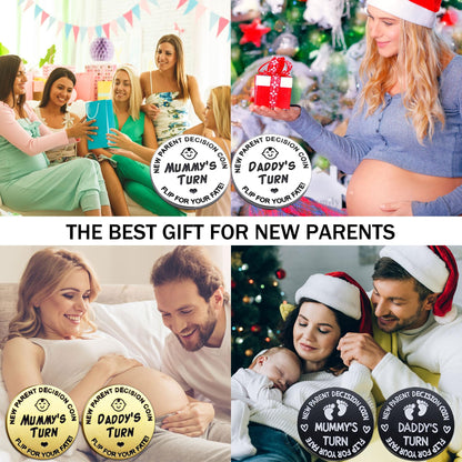 Funny New Parents Decision Gift,Pregnancy Gifts New Dad Mom Gifts,New Parents Gifts for Couples Halloween Thanksgiving Christmas Gift for First Time to be Moms Dads Daddy Mummy Double Sided