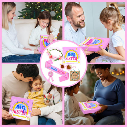 JAPDNK Big Sister Gifts for Girls, Birthday Gifts for Girls Age 1–5, Baby Girl Gift, Toddler Girl Presents, First Birthday Gift for 1 Year Old Girl, Cute Pink Presents for Little Sister