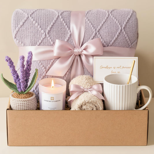 Sympathy Gift Baskets for Loss of Loved One - Condolences Bereavement Grief Gifts for Loss of Mom Dad - Miscarriage Care Package for Women Hug in a Box Memorial Gifts for Loss of Mother Father Husband