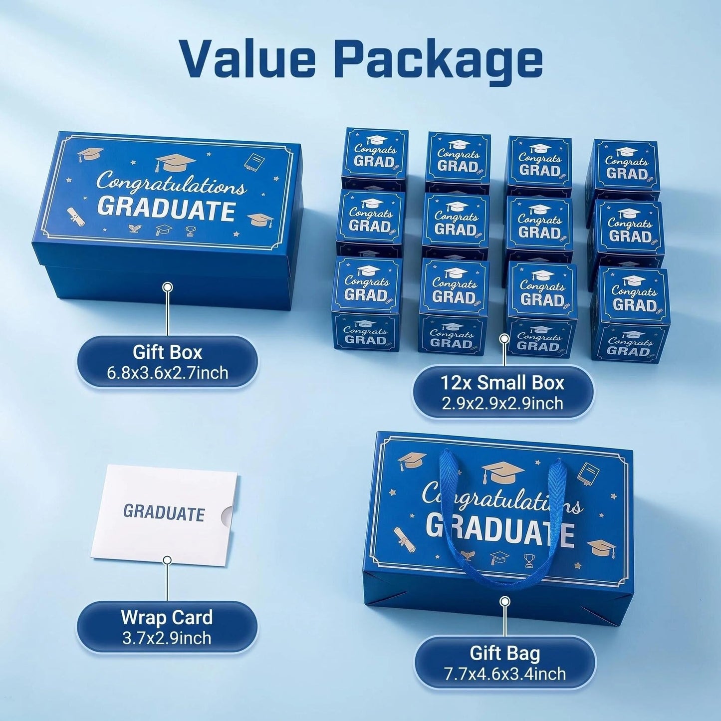 Graduation 2026 Money Explosion Gift Box Kit - Pop up Surprise Money Box with Confett, Graduation Money Holder Gift Card Box, Cash Gift Idea for Her, DIY Exploding Gift Box Party Supply (Blue 10boxes)