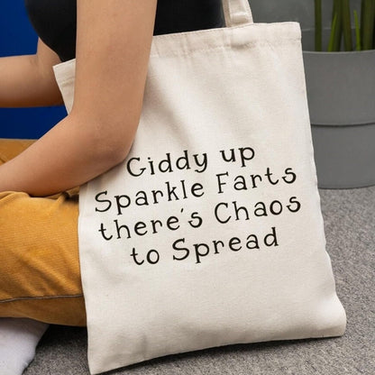 Funny Gifts for Women Cute Canvas Tote Bag Friendship Gifts for Woman Humor Gift Reusable Canvas Bag