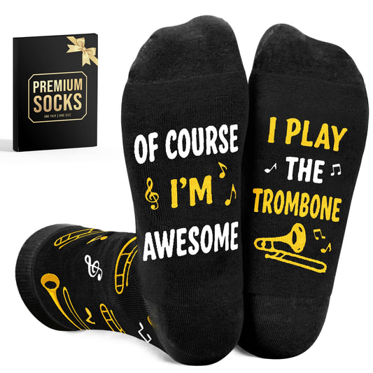 Trombone Gifts - Unique Socks for Men, Cool Gifts for Trombone and Music Lovers, Musicians Accessories
