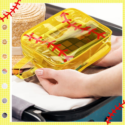 12 Pcs Softball Cosmetic Bag Team Gifts Accessories Makeup Bags Softball Clear PVC Cheer Case Toiletry Zipper Pouch Waterproof Travel Toiletry Handbag Purses Organizer for Women Team Players Lover