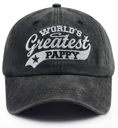 World's Greatest Dad Mom Uncle Aunt Pappy Grandma Grammy Grandpa Hat, Adjustable Embroidered Family Members Baseball Cap