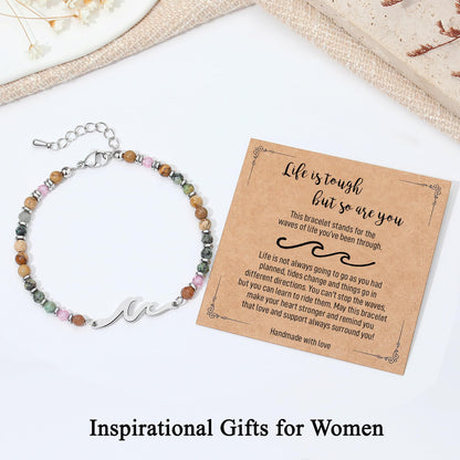 TONY & SANDY Friend Gifts for Women, Unique Birthday Gifts for Women, Sister Gift from Sister, Wave Bracelet, Christmas Graduation Mothers Day Gift for Her, Bestie Friendship Bracelets