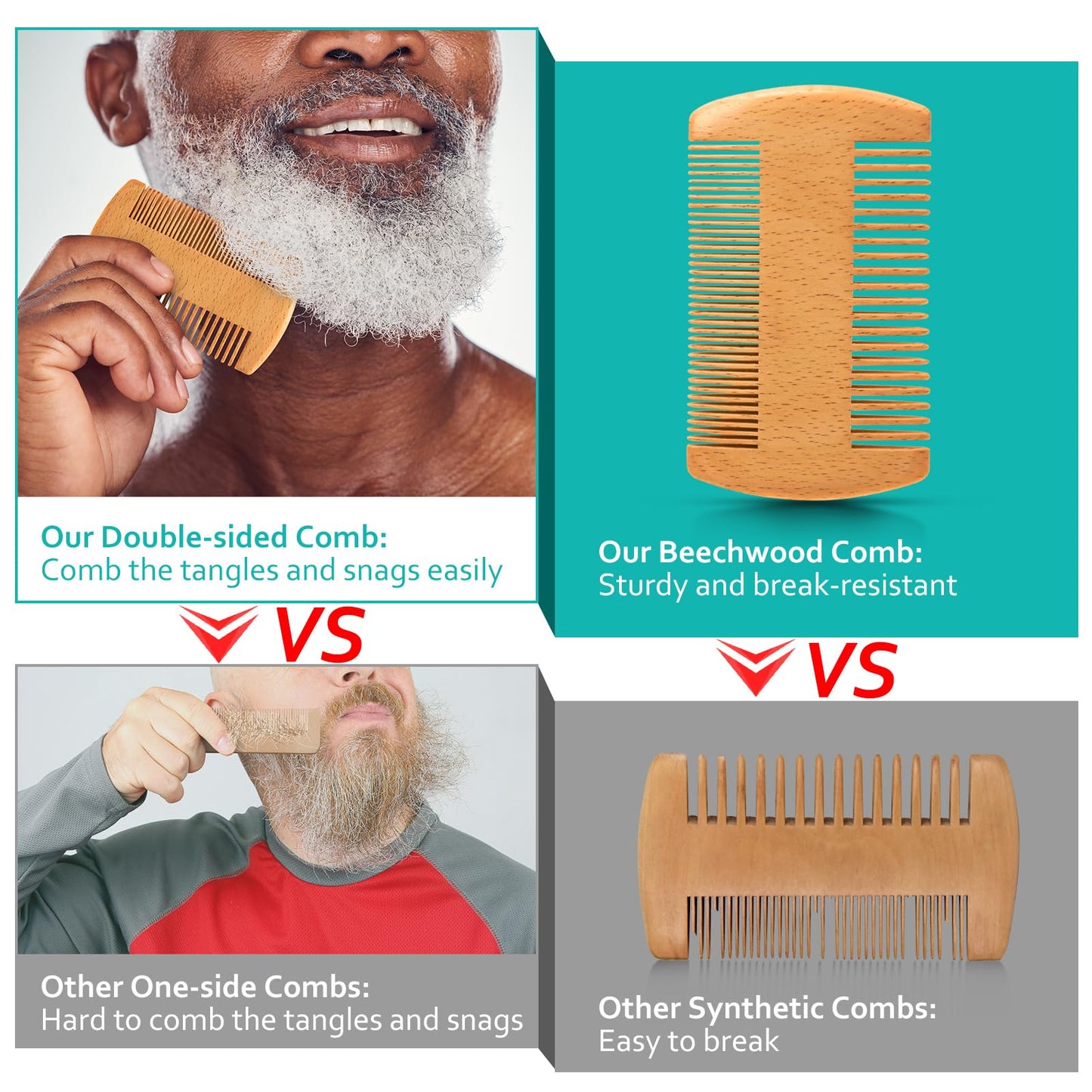 Gifts for Men - Beard Kit w/Beard Oil & Balm, Beard Brush & Comb, Beard Wash/Shampoo for Men's Self-care, Fathers Day & Birthday Gifts for Husband Dad Him Boyfriend, Dad Day Gifts from Daughter Son