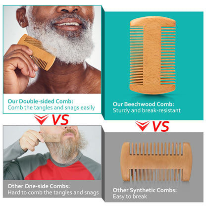 Gifts for Men - Beard Kit w/Beard Oil & Balm, Beard Brush & Comb, Beard Wash/Shampoo for Men's Self-care, Fathers Day & Birthday Gifts for Husband Dad Him Boyfriend, Dad Day Gifts from Daughter Son