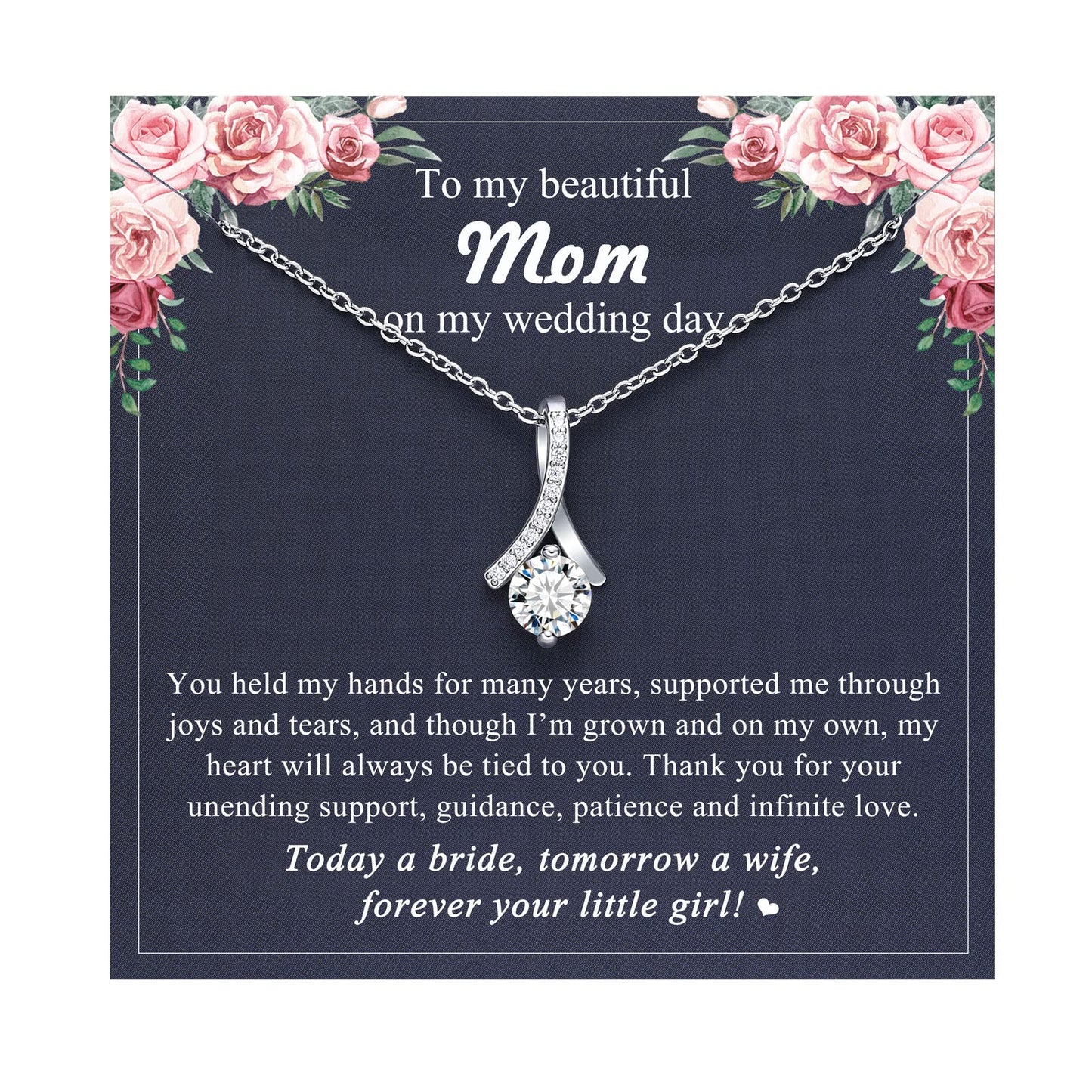 Dainty Necklace for Bonus Mom/Boyfriend's Mom/Mother of the Bride/Mother of the Groom/Daughter, Wedding Gifts