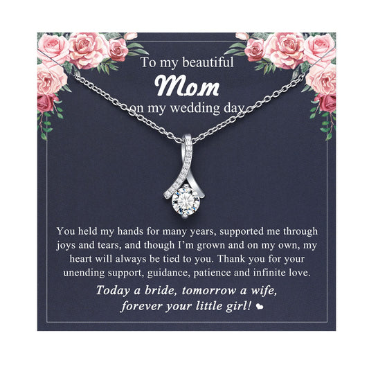 Dainty Necklace for Bonus Mom/Boyfriend's Mom/Mother of the Bride/Mother of the Groom/Daughter, Wedding Gifts