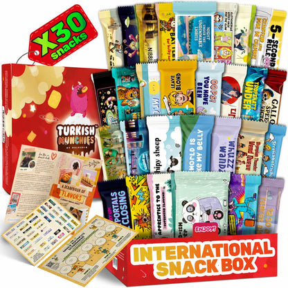 International Snack Box, Unique Experience with Universal Exotic Candies and Treats from around the World, Gift-Ready Foreign Foods in Packages Inspired by European, Japanese and Korean Cultures