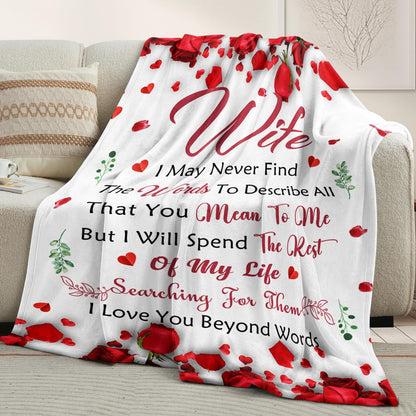 Gifts for Wife from Husband - Anniversary Wedding Gifts for Women - Wife Birthday Ideas - Romantic I Love You Gift for Her - Valentines Present for Her - to My Wife's Blanket 50"x60"