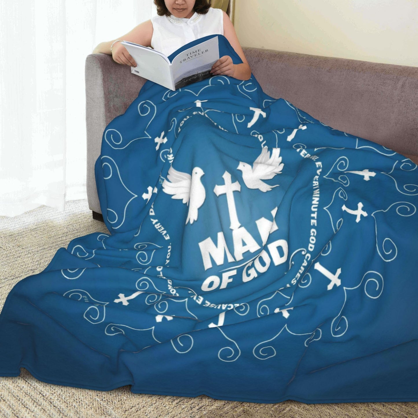 Christian Gifts for Men, Catholic Religious Gifts for Men, Man of God Gift for Mens, Christian Blanket 60"X50", Baptism Bible Spiritual Inspirational Encouragement Birthday Gift for Man