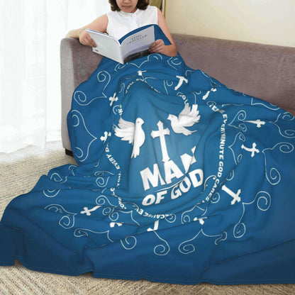 Christian Gifts for Men, Catholic Religious Gifts for Men, Man of God Gift for Mens, Christian Blanket 60"X50", Baptism Bible Spiritual Inspirational Encouragement Birthday Gift for Man