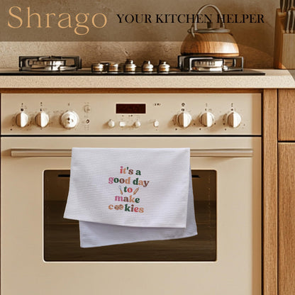 Funny Baking Gifts Kitchen Towels, Gifts for Bakers Cookie Lovers Dish Tea Towels for Kitchen, It's a Good Day to Make Cookies Decorative Hand Towel, 16x24 Inch