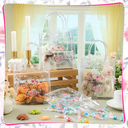 AmazingSpark 24 Pcs Christian Gift Bags for Women Bulk Gift Bags for Women Bulk Inspirational Gifts Pink Floral Religious Goodie Bag with Handles Gifts for Church Bible Birthday Party