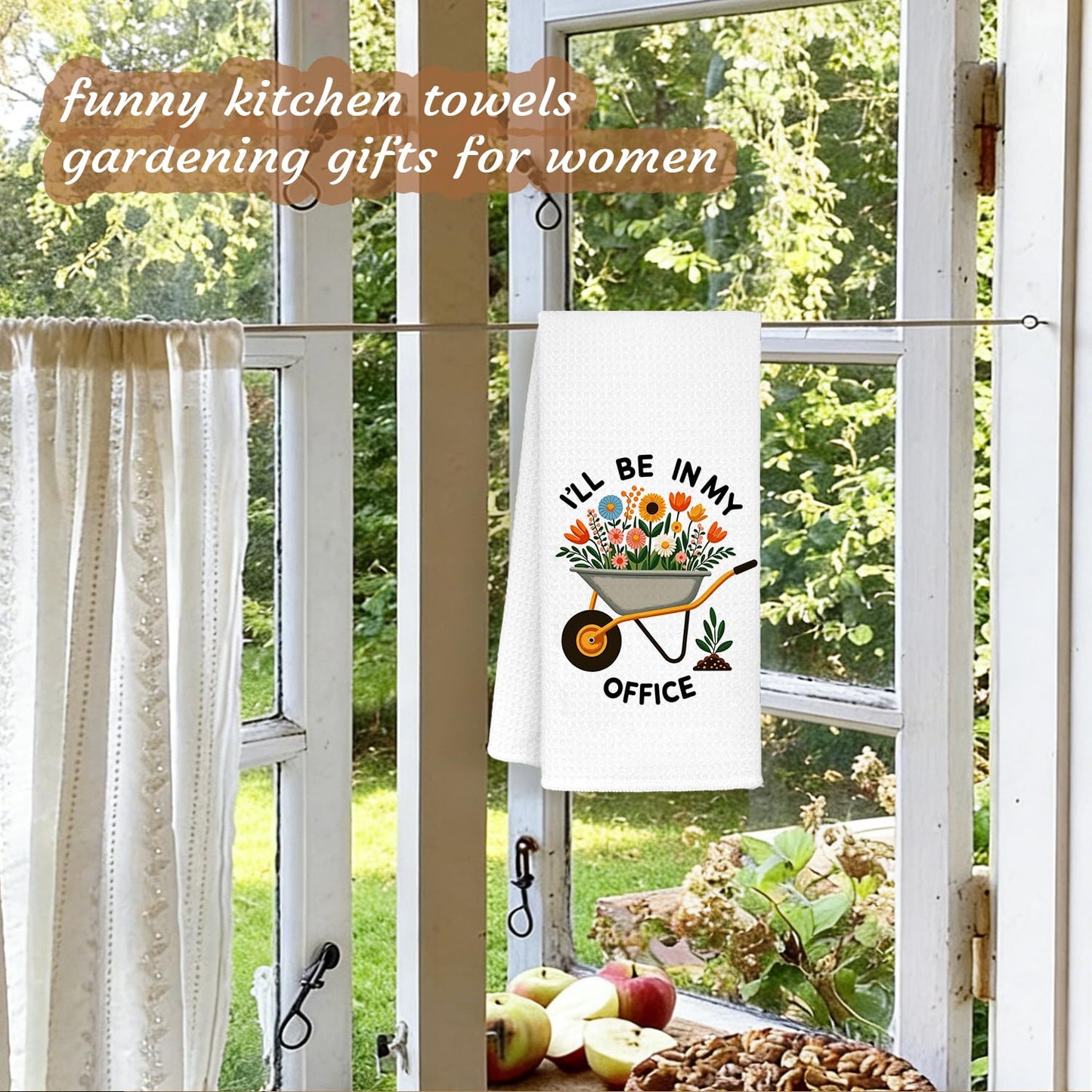 Funny Gardener Gardening Kitchen Towels, Plant Lover Mom Lady Gifts Dish Towels for Kitchen Drying, Gardener Gifts for Women Hand Towels for Bathroom, 16x24 in