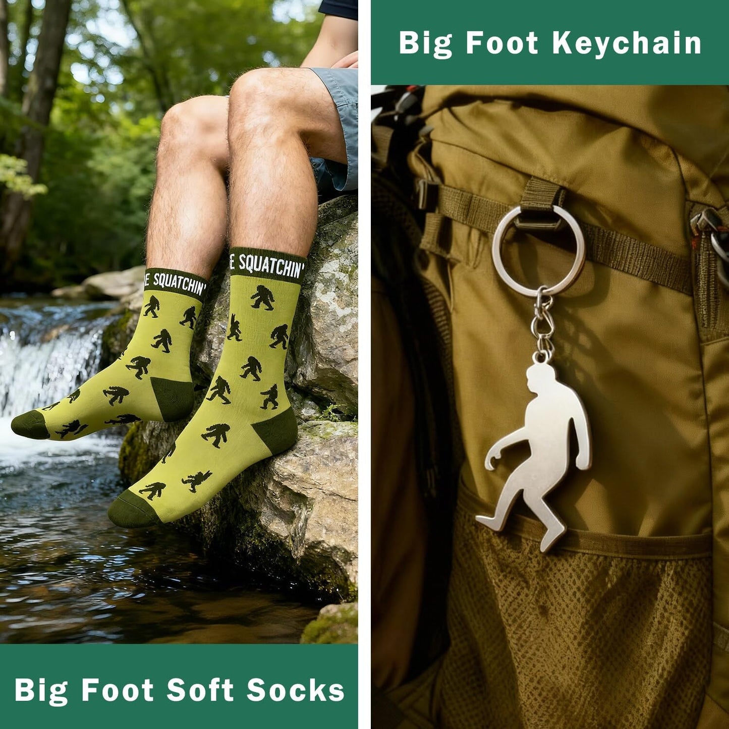 11Pcs Easter Big Foot Sasquatch Gifts, Mens Easter Basket Stuffers For Men Adults Husband Boyfriend With Hats, Mug, Keychain, Socks, Greeting Card, Multi-Function Tool Pen, Prefect For Camping