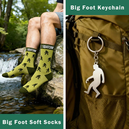 11Pcs Easter Big Foot Sasquatch Gifts, Mens Easter Basket Stuffers For Men Adults Husband Boyfriend With Hats, Mug, Keychain, Socks, Greeting Card, Multi-Function Tool Pen, Prefect For Camping