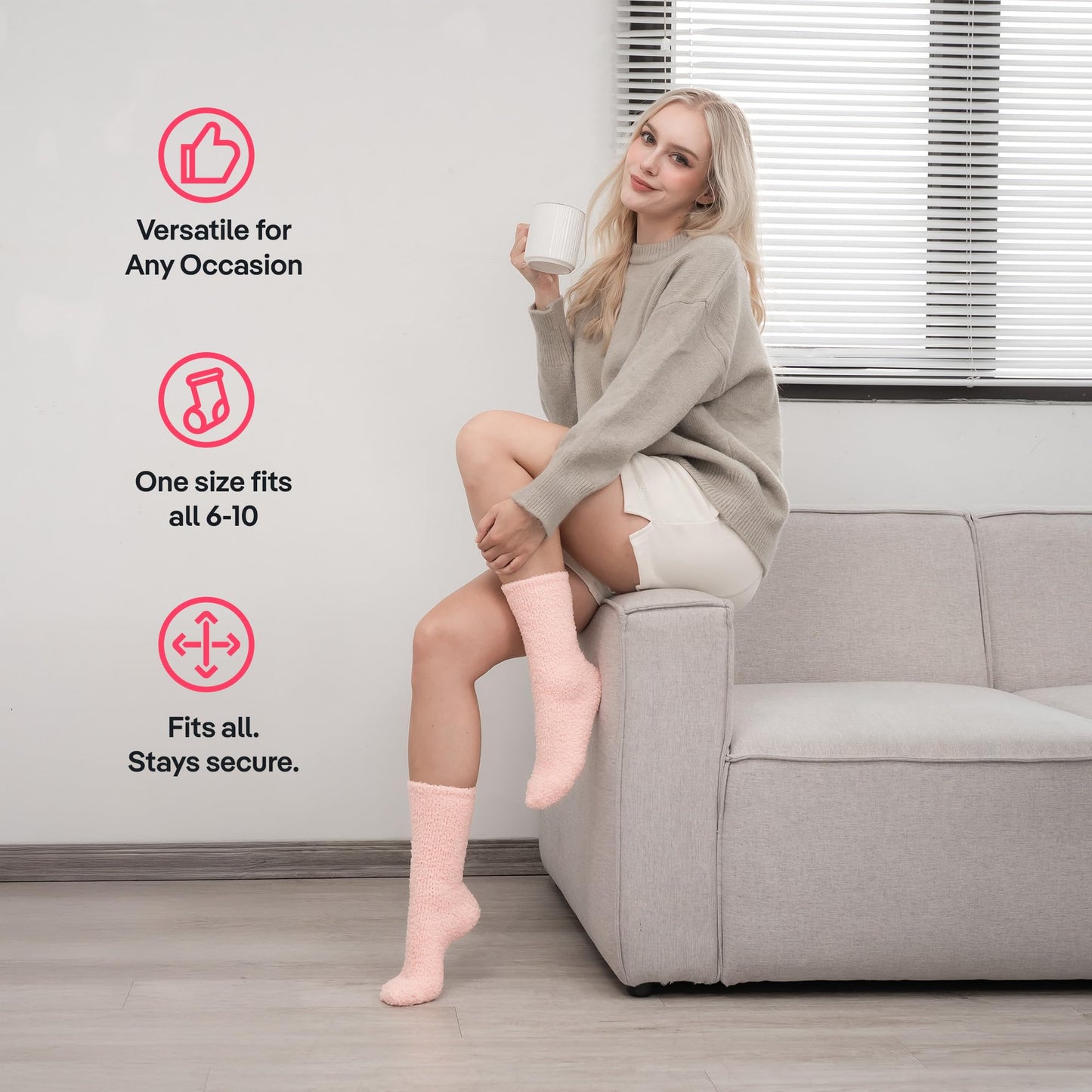 COOLMATE Fuzzy Socks for Women Gift Box – Cozy Soft Cloud Socks for Spa Home, Mother’s Day Gifts for Mom Grandma
