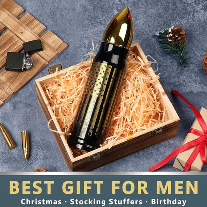 17oz Bullet Tumbler Stainless Steel Gifts for Men Dad Him Husband, Unique Shaped Thermos, Coffee Mug, Anniversary Birthday Dad Gifts for Men, Present Ideas for Fathers Day, Fishing Hunting Camping