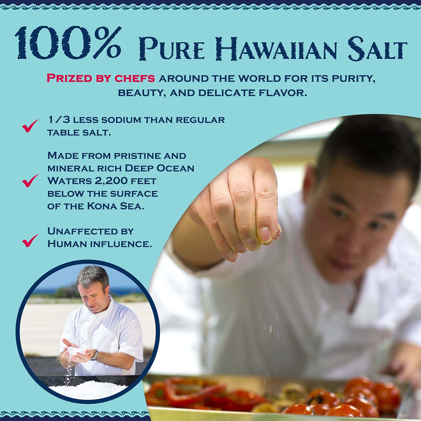 Three Tin Gift Box of Hawaiian Sea Salts, Alaea Red, Kona White and Uahi Black Salts