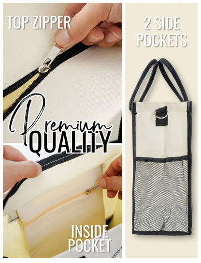 InnoBeta Jane Austen Gifts, Canvas Tote Bag, Jane Austen Bag with Top Zipper Closure and Shoulder Strap for Birthday, Mother's Day, Christmas