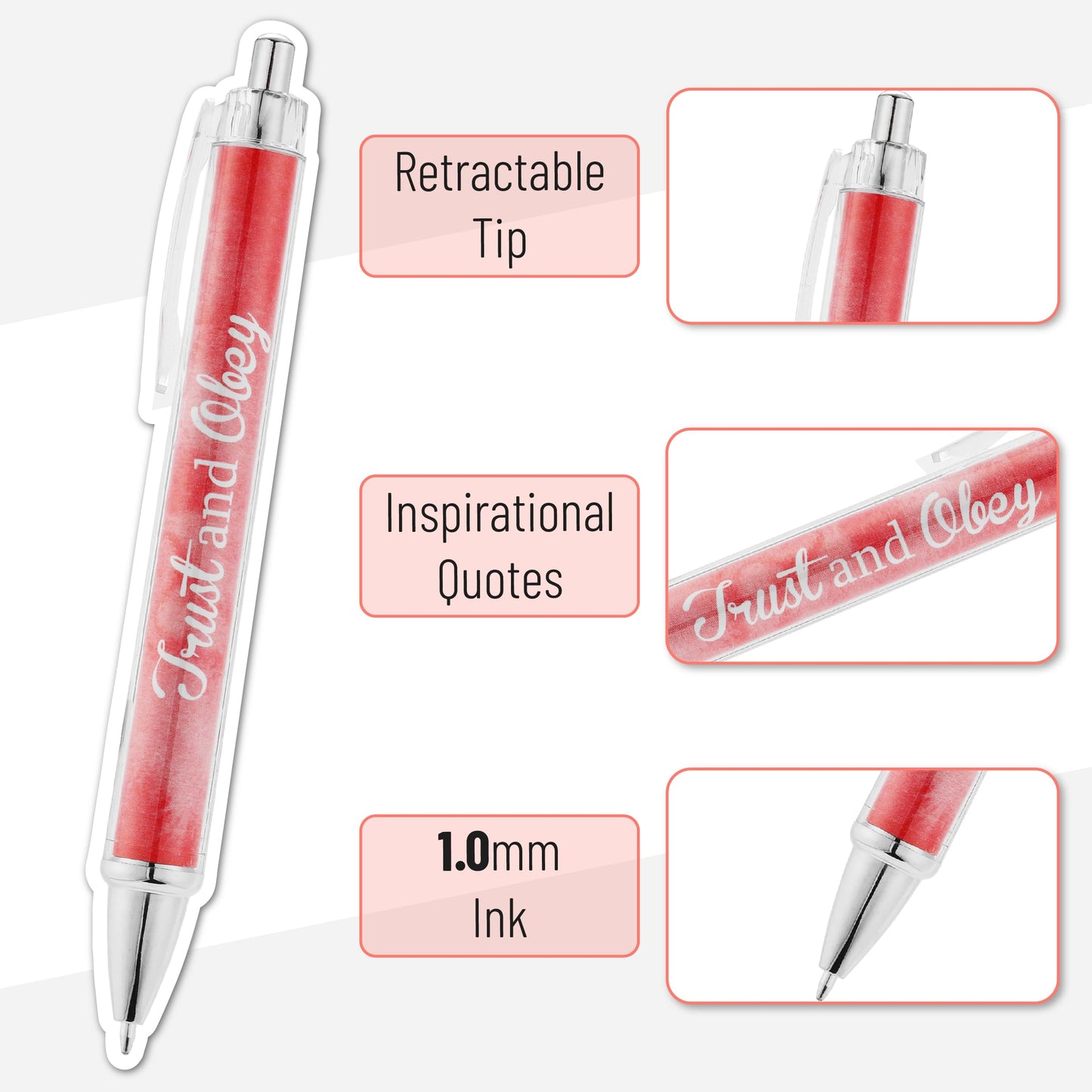 Mr. Pen- Christian Pen Set, 10 Pack, Gradient Style, Black Ink, Bible Verse Pens, Christian Pens for Women