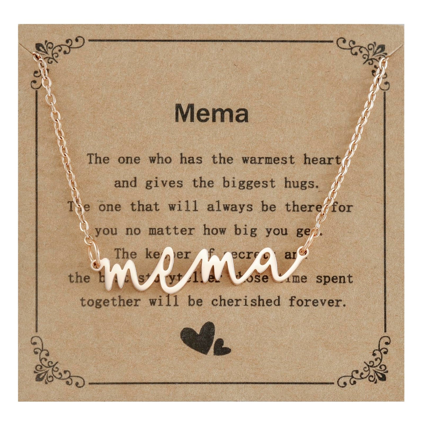 Mema Gifts Necklace for Women Grandma Birthday Personalized Items Jewelry Best Mema Necklace