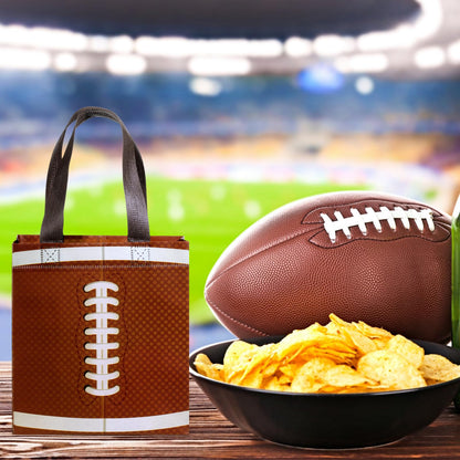 Huhumy 24 Pcs Football Party Favor Bags Treat Goodie Snack Gift Bags with Handles for Sports Team Gift Birthday Party Supplies