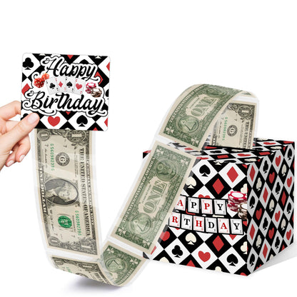 Casino Birthday Party Gifts, Poker Happy Birthday Money Gift Box, Las Vegas Money Gift Box for Cash, Casinos Party Decorations, Casino Poker Money Box, Casinos Theme Party Decorations for Man Women