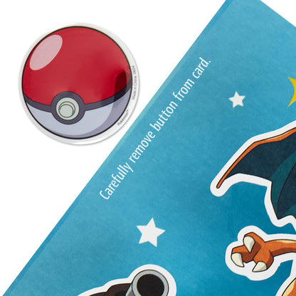 Hallmark Pokémon Kids Birthday Card with Button (Celebrate Like a Champion) for Son, Daughter, Grandchild