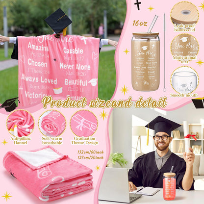 VitalCozy 5 Pcs 2026 Graduation Gifts for Her Inspirational Christian Class of 2026 Grad Gifts Set for Women College Middle High School(Pink)