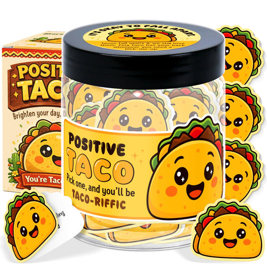 Positive Taco Cards Jar, Affirmation Cards For Women, Tacos Lovers - Welcome Back To School Gifts - 60 Emotional Support Taco Tuesday - Encouragement Gift for Womens, Coworker - Unique Birthday Gift