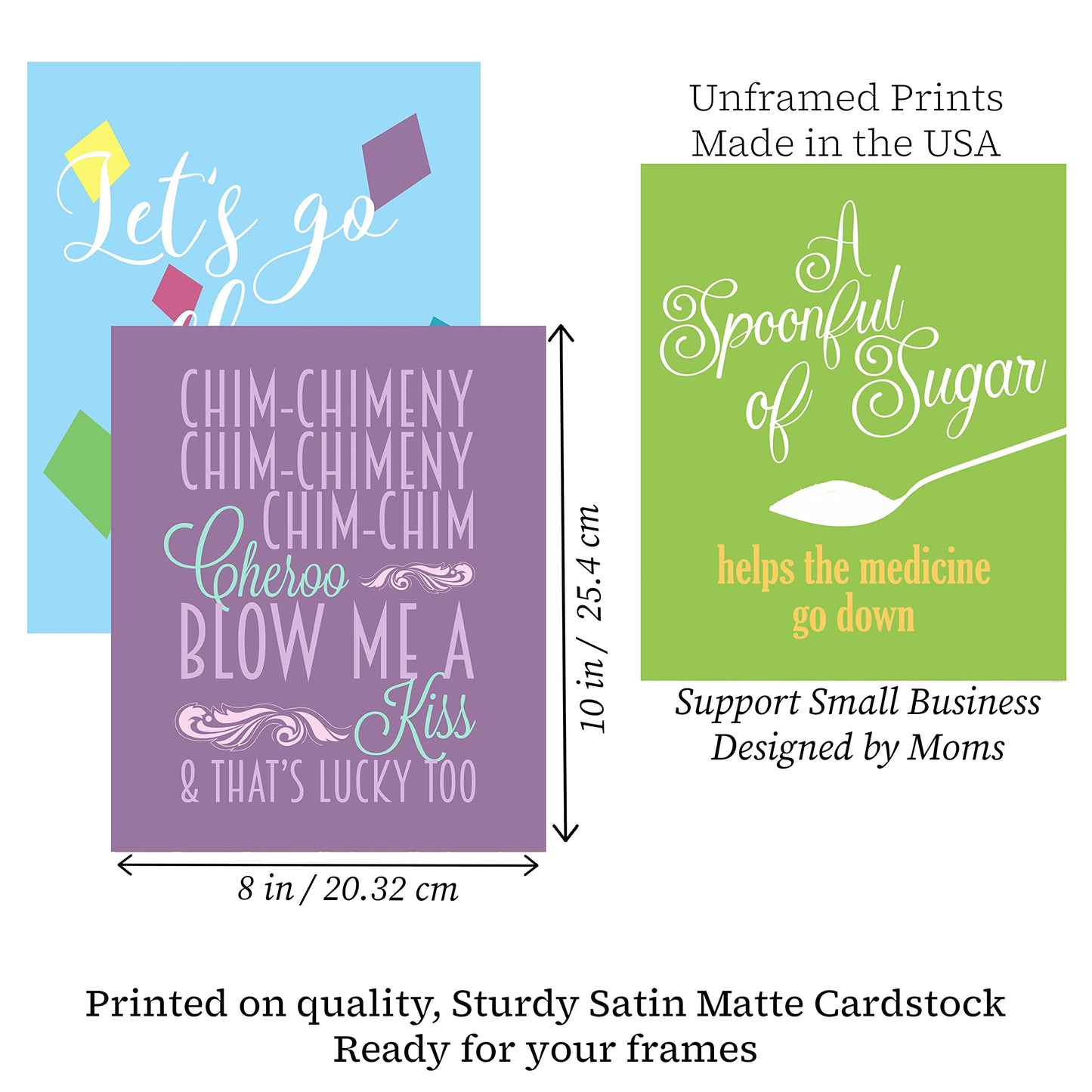 Silly Goose Gifts Mary Themed Wall Art Prints (Set of 6) Practically Perfect in Every Way