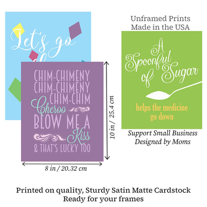 Silly Goose Gifts Mary Themed Wall Art Prints (Set of 6) Practically Perfect in Every Way