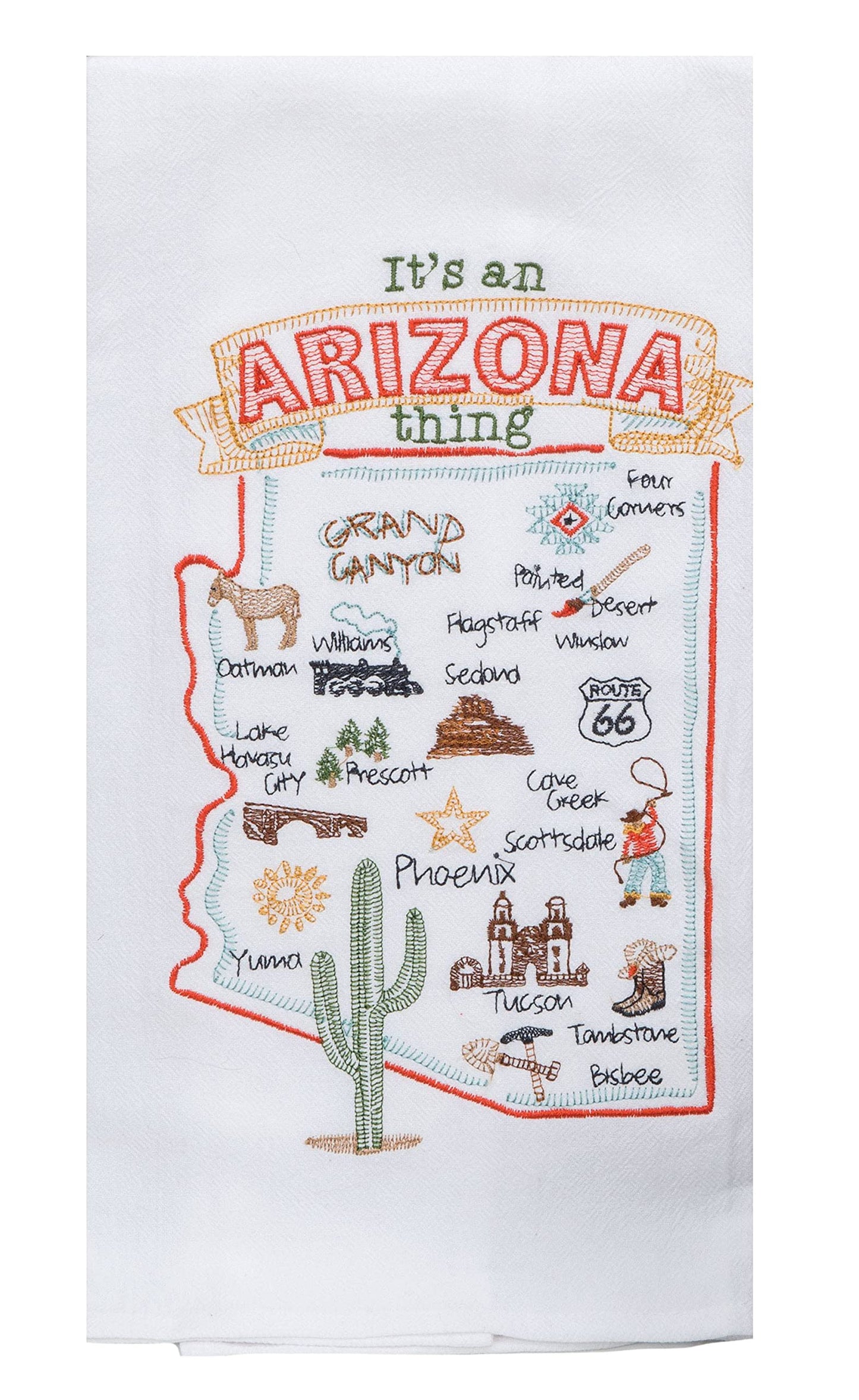 2 Piece Kay Dee Designs Home State of Arizona Embroidered Kitchen Towel Bundle