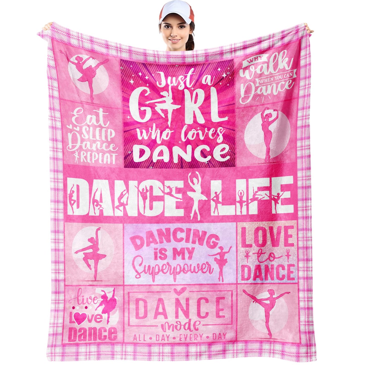 Dance Gifts for Girls, Dance Recital Gifts for Girls Throw Blanket 60" x 50", Dancer Gifts for Teen, Ballet Gifts, Best Presents for Dancers Teens/Ballerina/Team