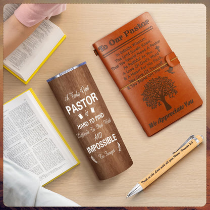 Skylety 4 Pcs Pastor Appreciation Gifts Set Pastor Refillable Journal Ordained Minister 20 oz Stainless Steel Cup Priest Socks Clergy Pen for Church Birthday Gifts
