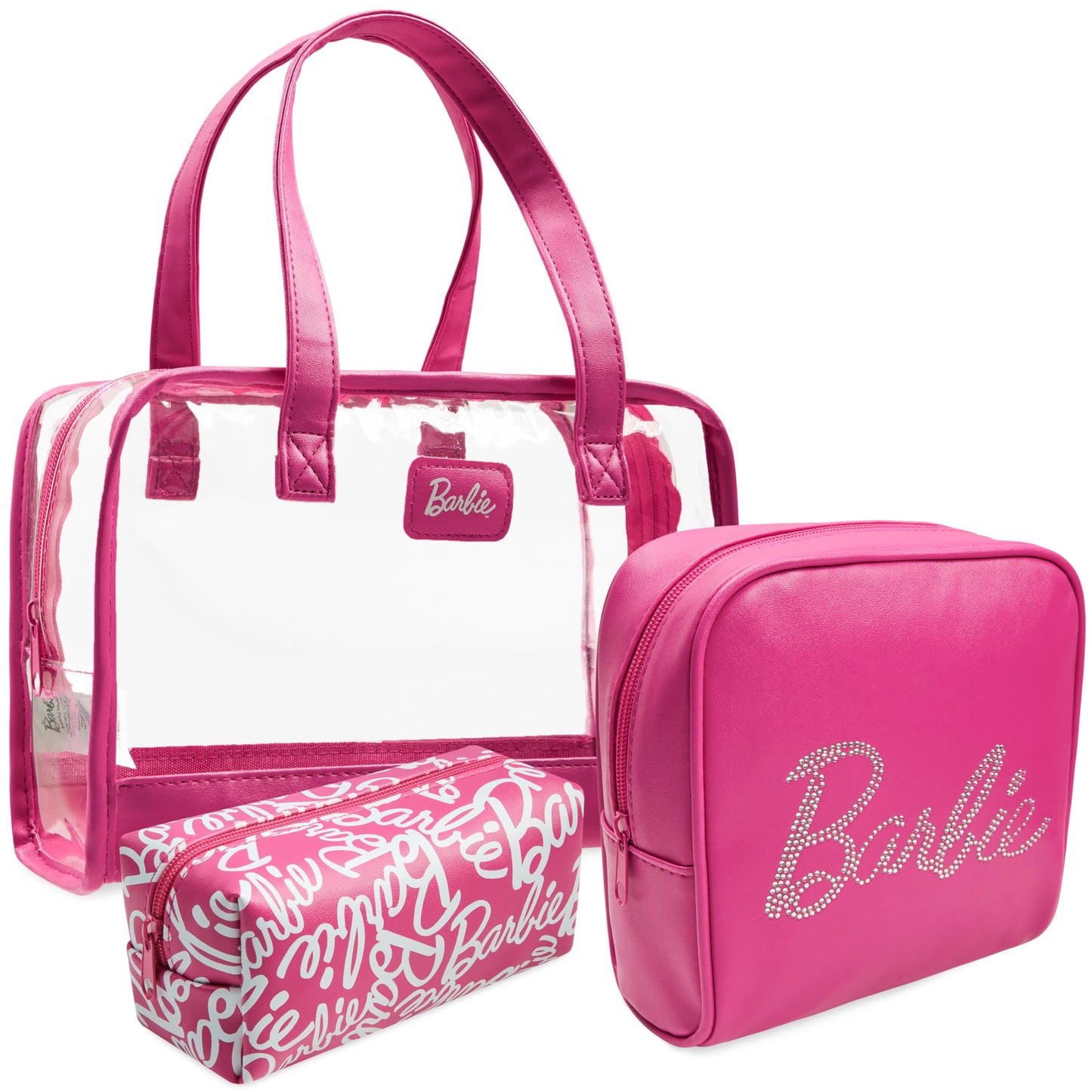 Get Trend Barbie Toiletry Bags Set of 3, Zipped Wash Bag and Cosmetic Bag Holiday Essentials