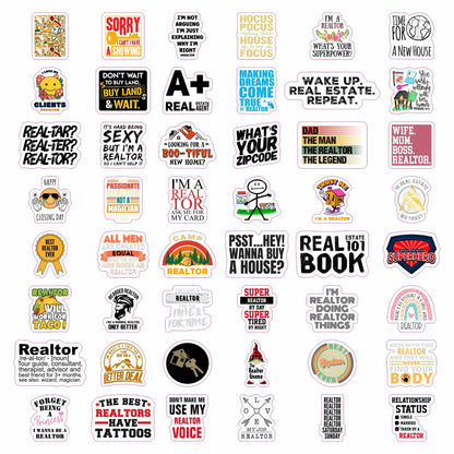 BulbaCraft 100 Pcs Funny Realtor Stickers, Real Estate Stickers, Funny Realtor Gifts for Women Agent, Real Estate Agent Presents, Gifts for Women & Men