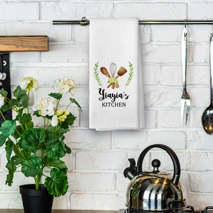 Yiayia Gifts Kitchen Towels - Gifts for Grandma Yiayia Dish Towels, Rustic Grandma Mothers Day Birthday Decorative Absorbent Dishcloths Hand Towel for Kitchen Decor 16x24 Inches