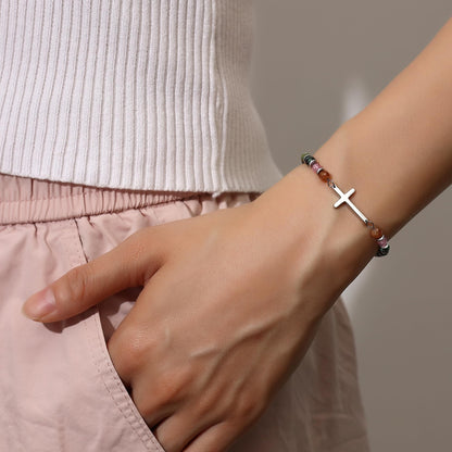 TONY & SANDY Christian Cross Bracelet for Women, Graduation Gifts for Teens Kids Girls, Confirmation Baptism Gifts, Unique Gift for Friends Daughter Mom Sister in Christ Birthday Christmas