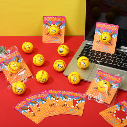 Softball Gifts for Team Include 12 Sets Funny Mini Softball with Ice Cream Drip Softball Themed Cards, Softball Party Favors Supplies for Softball Party Decorations Ice Cream Birthday Team Gathering