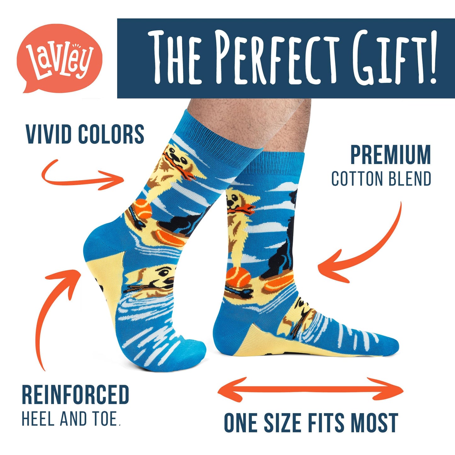 Lavley Dog Owner Socks - Funny Pet Gift Socks for Dog Moms and Dads - Great Gift for Dog Lovers, Birthdays, Daily Wear