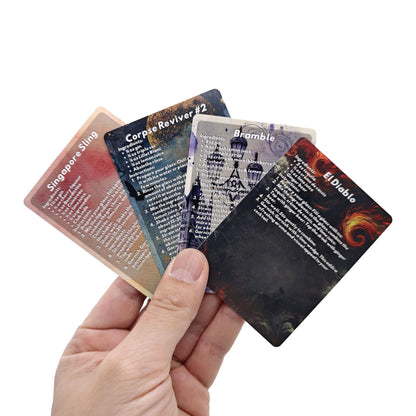 Cocktail Recipe Flash Cards – 54 Classic & Modern Drink Recipes – Bartender Cheat Sheet Deck with Mixology Instructions – Fun Gift for Home Bar, Parties & Cocktail Lovers