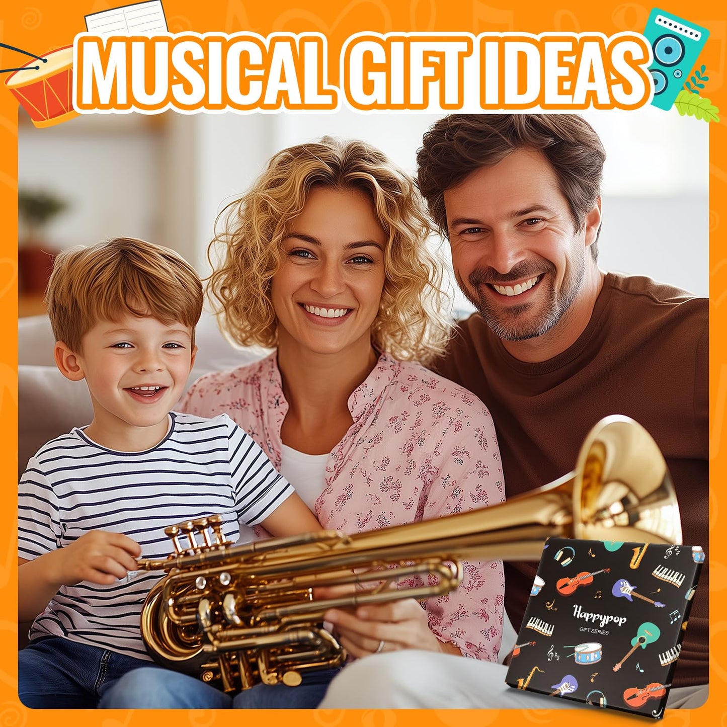 HAPPYPOP Music Gifts for Men Women - Trombone & Bass Gifts, Piano Guitar Socks