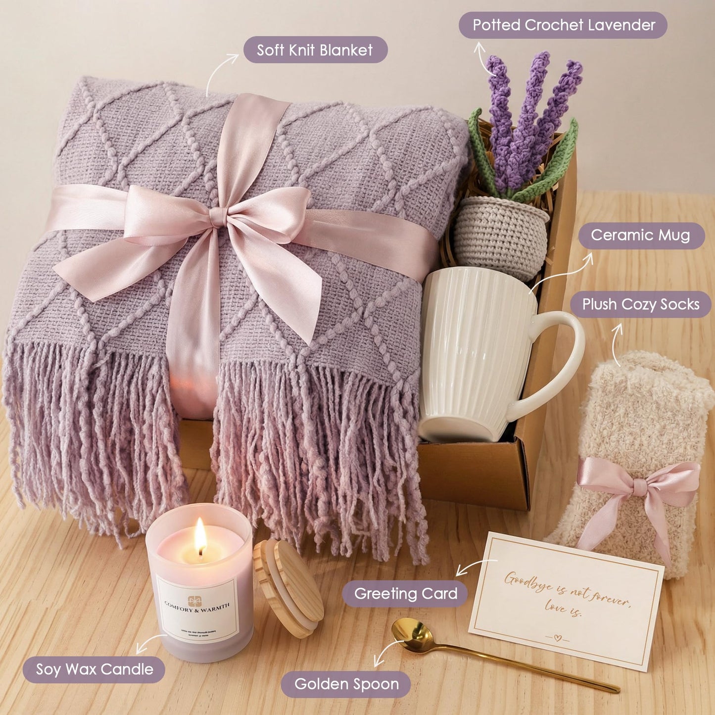 Sympathy Gift Baskets for Loss of Loved One - Condolences Bereavement Grief Gifts for Loss of Mom Dad - Miscarriage Care Package for Women Hug in a Box Memorial Gifts for Loss of Mother Father Husband