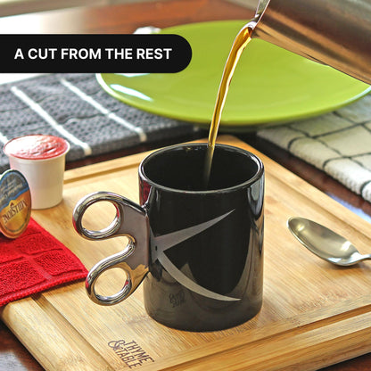 Scissors Handle Coffee Mug, 11oz - Fairly Odd Novelties - Fun Barber Hairdresser Arts 7 Crafts Tea Cup Gift