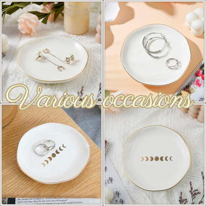 InnoBeta Witchy Gifts for Women, Moon Gifts Ceramic Jewelry Tray Decorative Trinket Dish for Rings Earrings Necklaces Bracelet Watch Keys